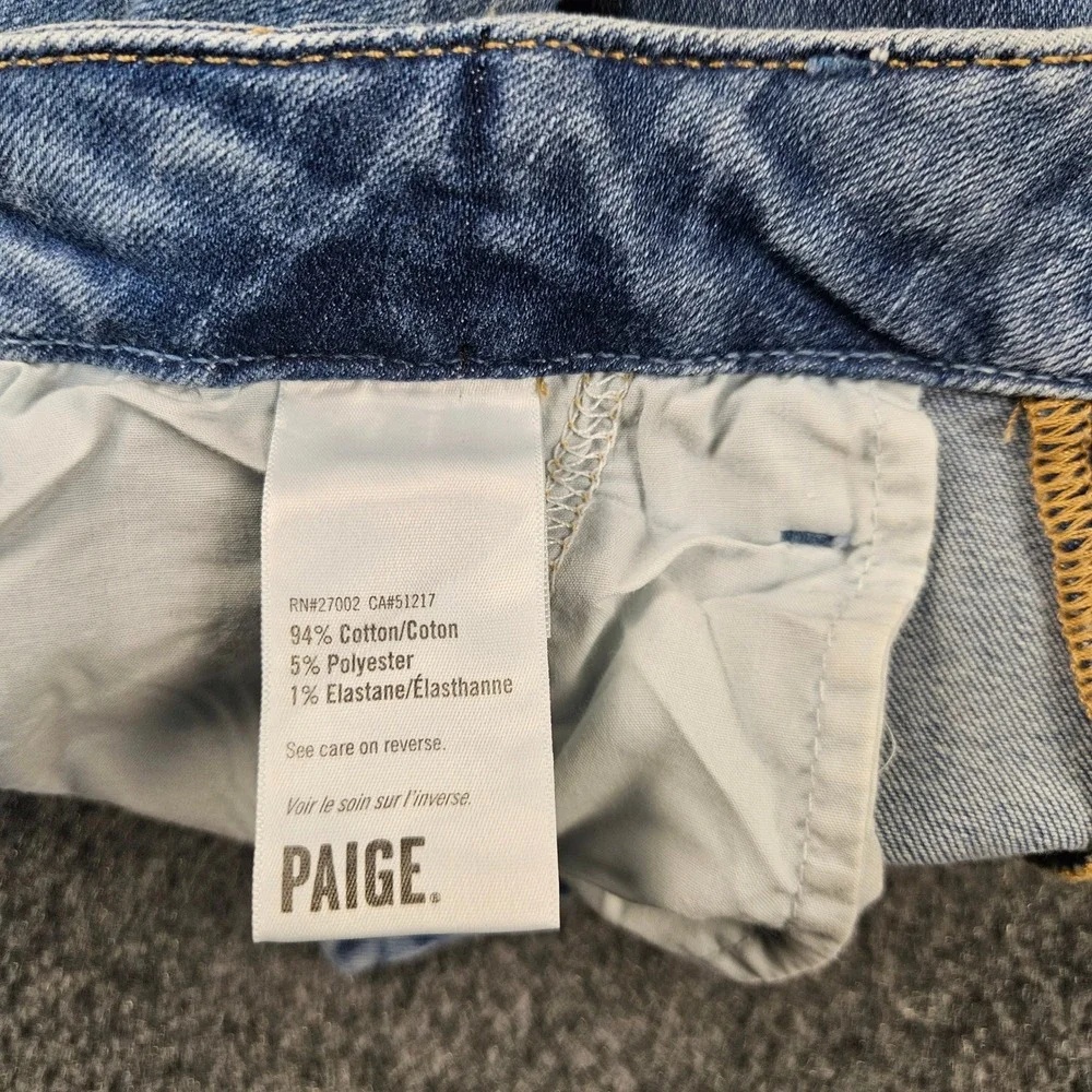 Paige Drew Cargo Pockets Straight Leg Jeans Light Wash Blue Size 27 WB068